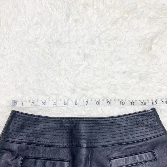 BOSTON DESIGN STUDIO Black Leather A-line Lined Skirt size 4 - Picture 5 of 9